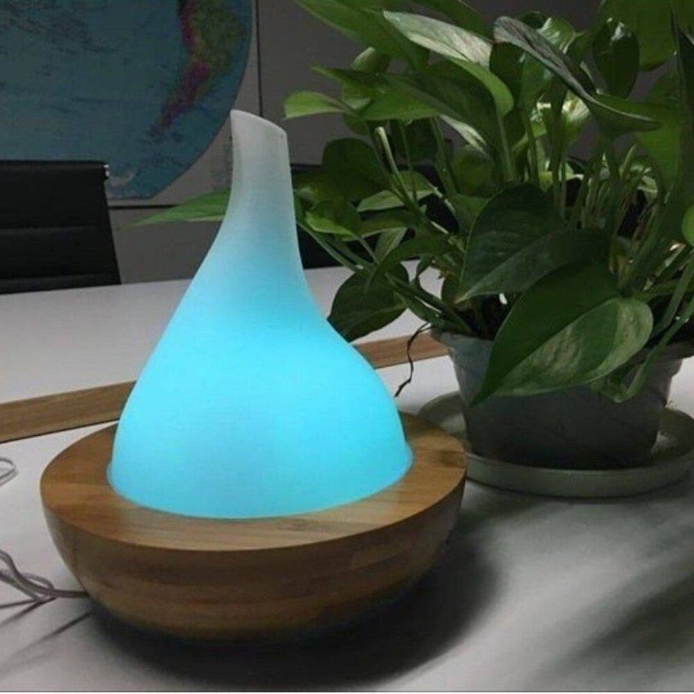NEW! Aromatherapy Color Changing Glass Bamboo Ultrasonic Essential Oil Diffuser